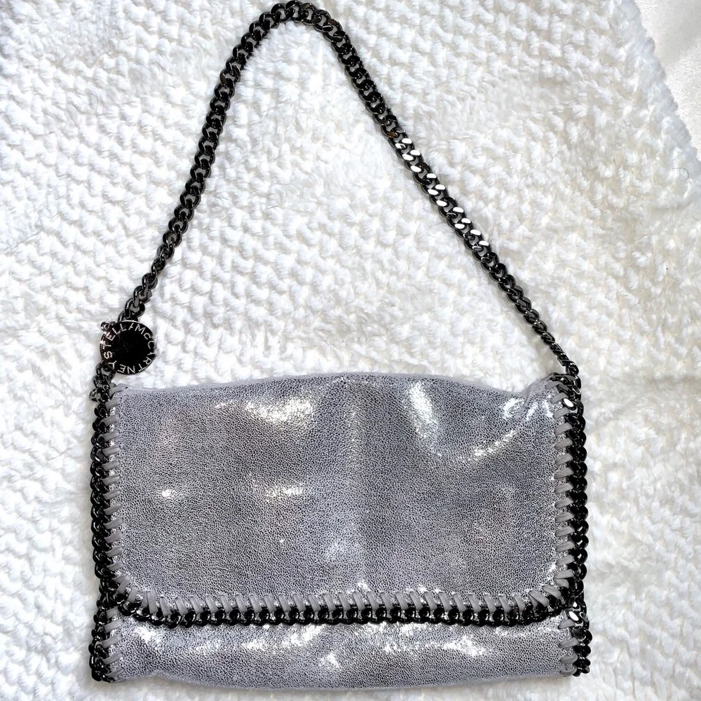 Stella McCartney Falabella Foldover Bag EUC Metallic Silver - Picture 5 of 17